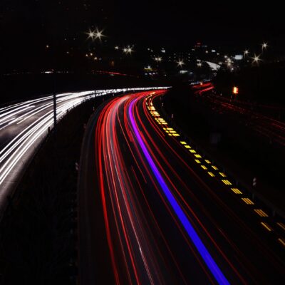 Autostrada, ruch, droga, światła