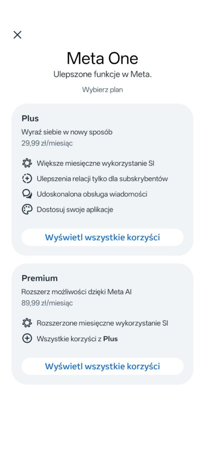 subskrypcja meta one polska cena źródło tabletowo.pl