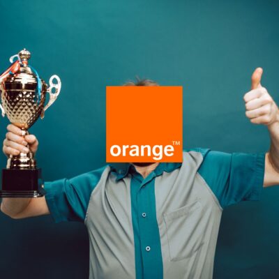 winner zwycięzca z logo orange