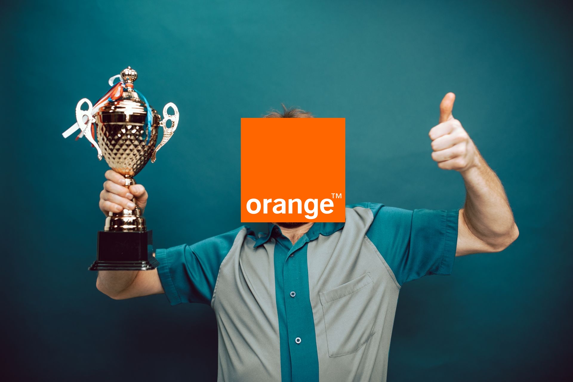 winner zwycięzca z logo orange