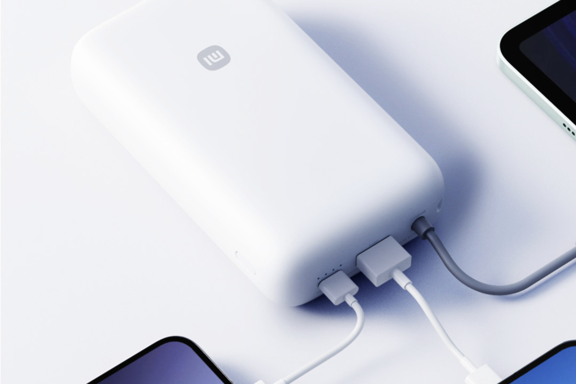 Powerbank Xiaomi 20000 mAh o mocy 22,5 W z wbudowanym przewodem