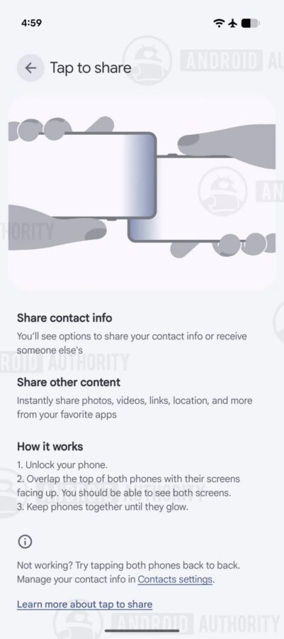 Funkcja Tap to Share na Androidzie