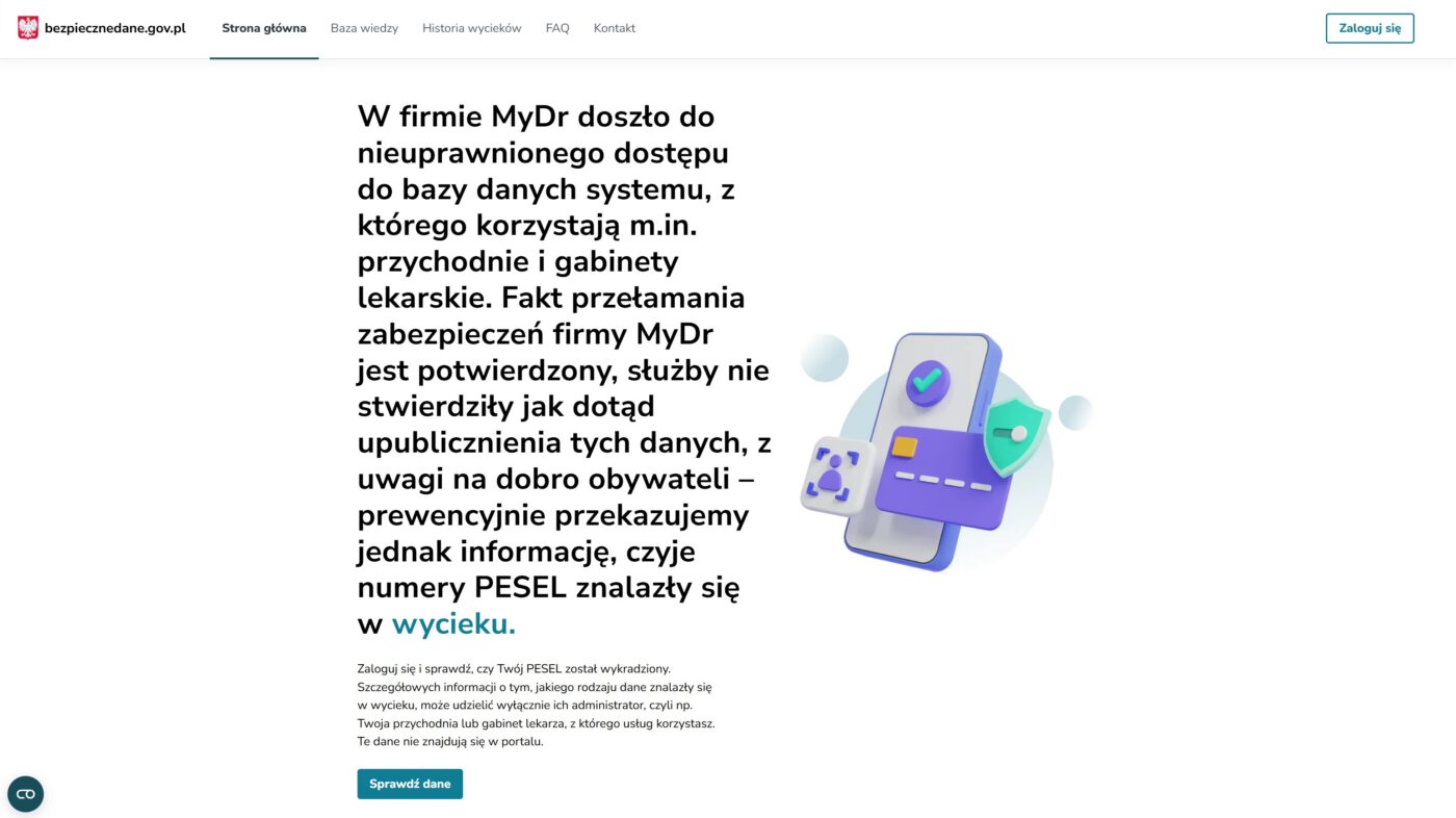 strona internetowa bezpiecznedane gov pl