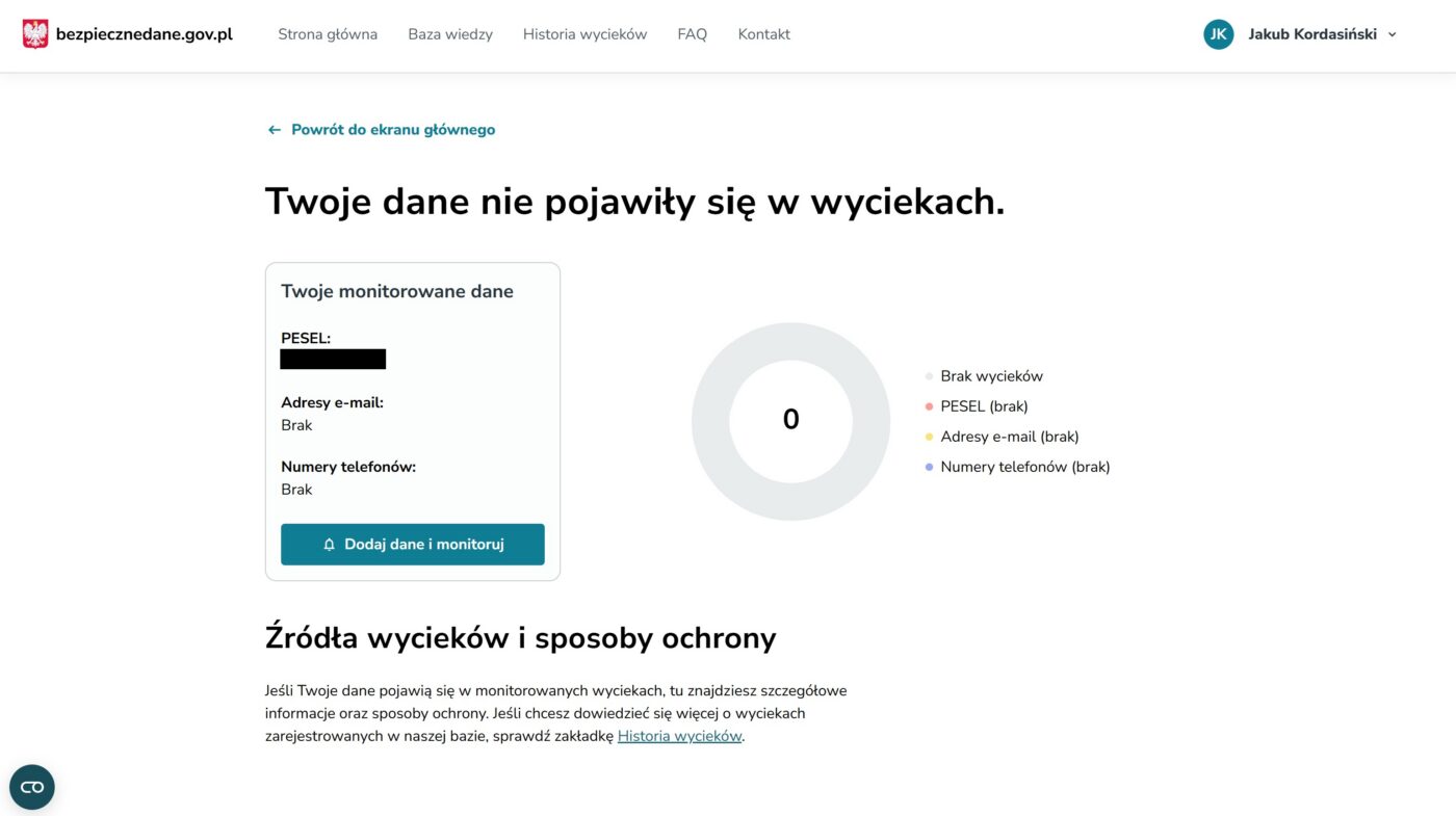 strona internetowa bezpiecznedane gov pl