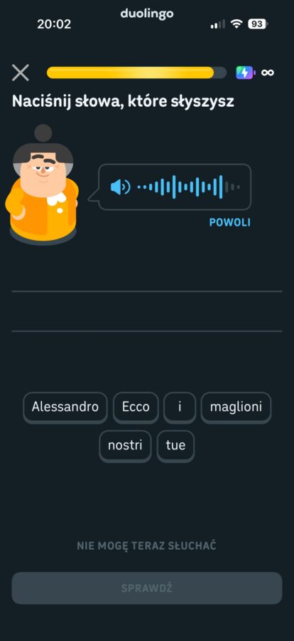 Duolingo ćwiczenia z mówienia