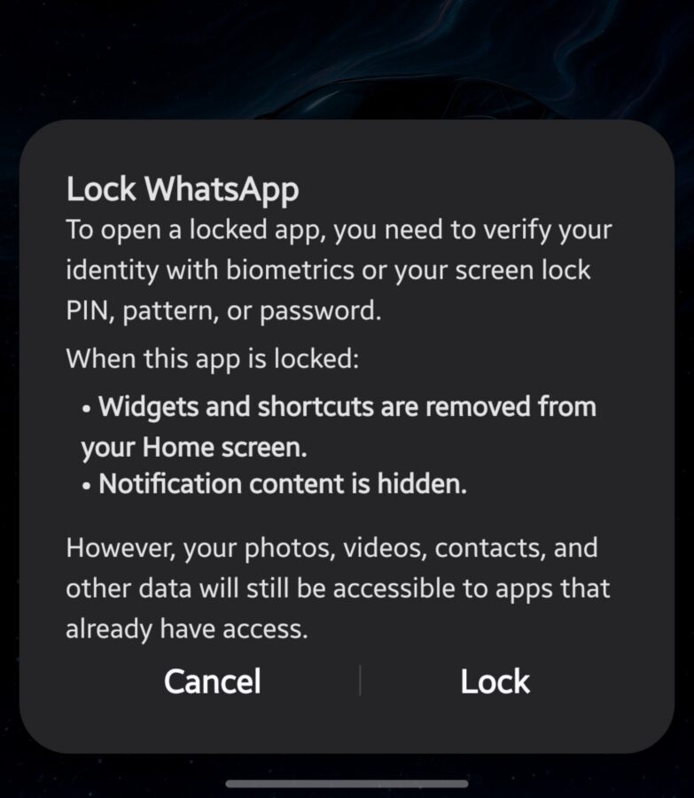 Samsung OneUI 9.5 blokada aplikacji