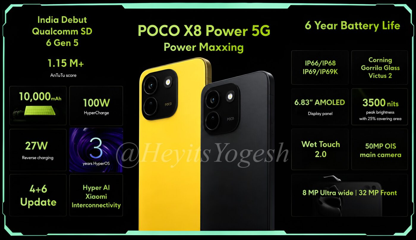 smartfon poco x8 power 5g specyfikacja