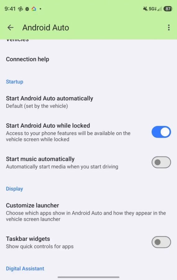 Android Auto 17.6 zielone logo