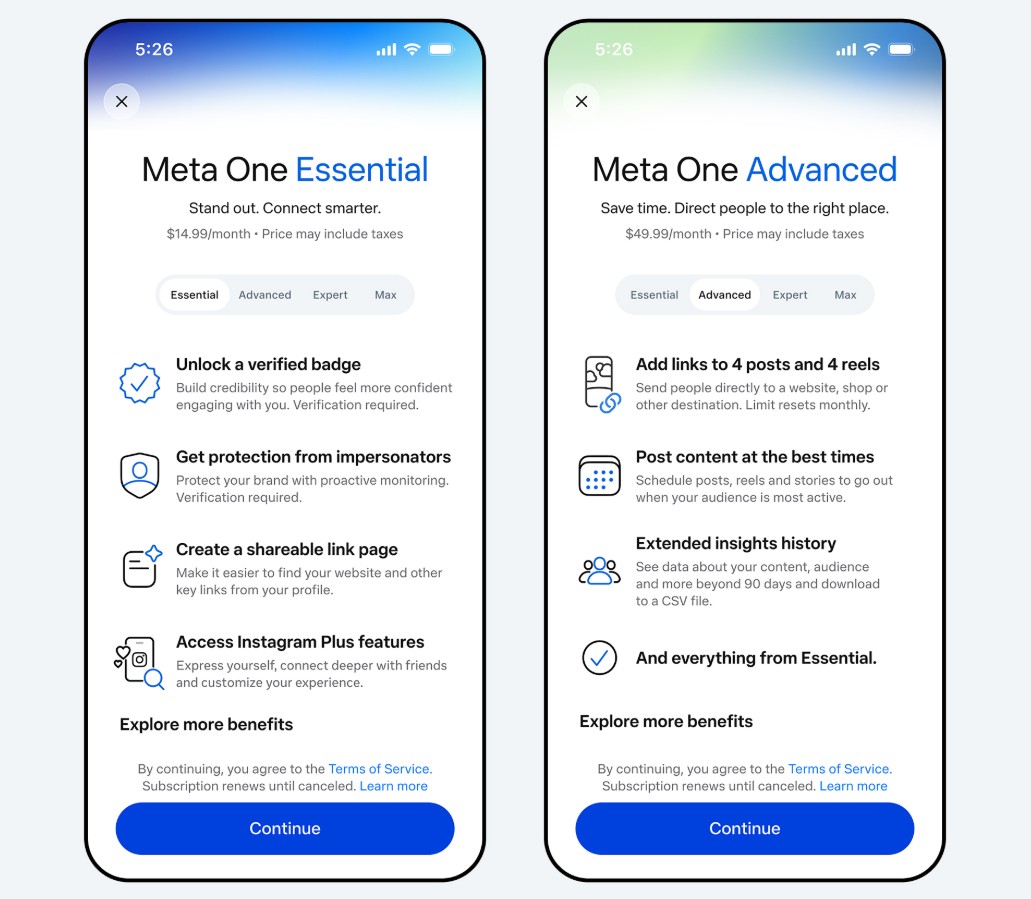 Plany Meta One dla firm - Essential i Advanced