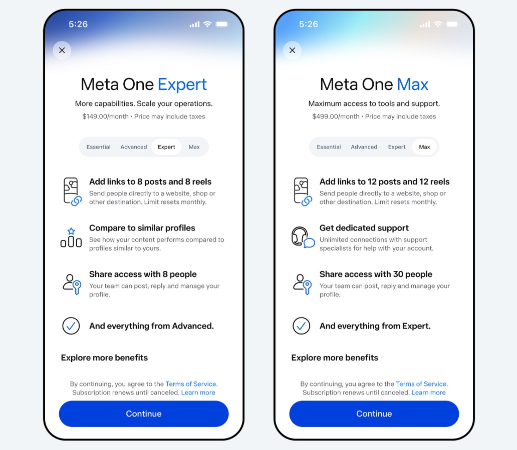 Plany Meta One dla firm - Expert i Max