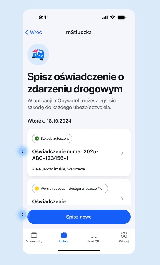 mObywatel usługa mStłuczka