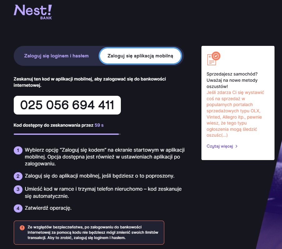 nest bank logowanie aplikacja mobilną