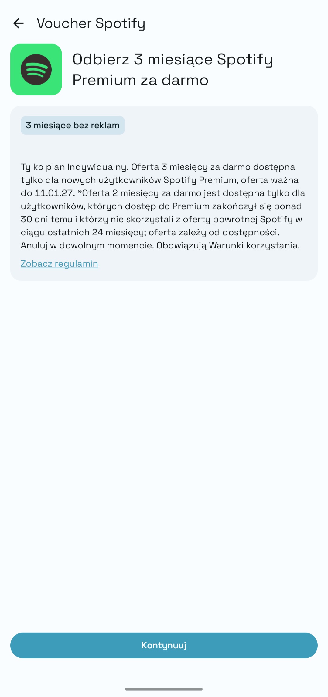 Spotify Premium za 0 złotych, Nagrody, punkty, przeglądarka Opera