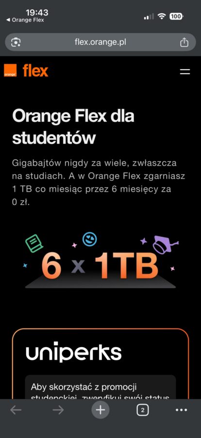 Orange Flex promocja studencka