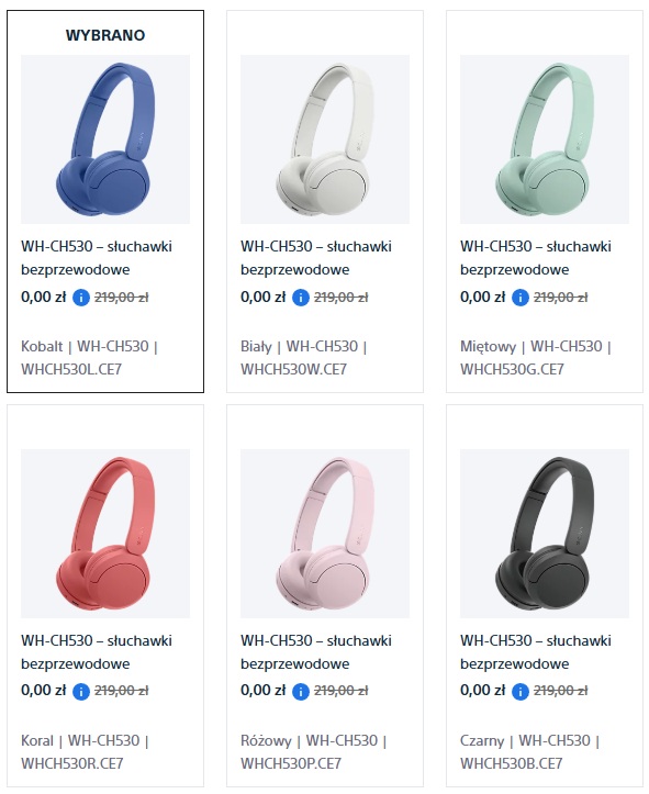 Słuchawki Sony WH-CH530 gratis do smartfona Sony Xperia 10 VIII
