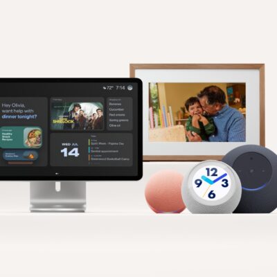 Amazon Echo Show 16, Aleza Photo Frame, Echo Dot, Echo Studio i Echo Time