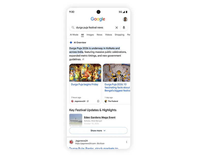 Google AI karuzela artykułów