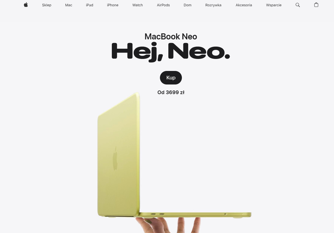Nowa cena MacBooka Neo w sklepie Apple