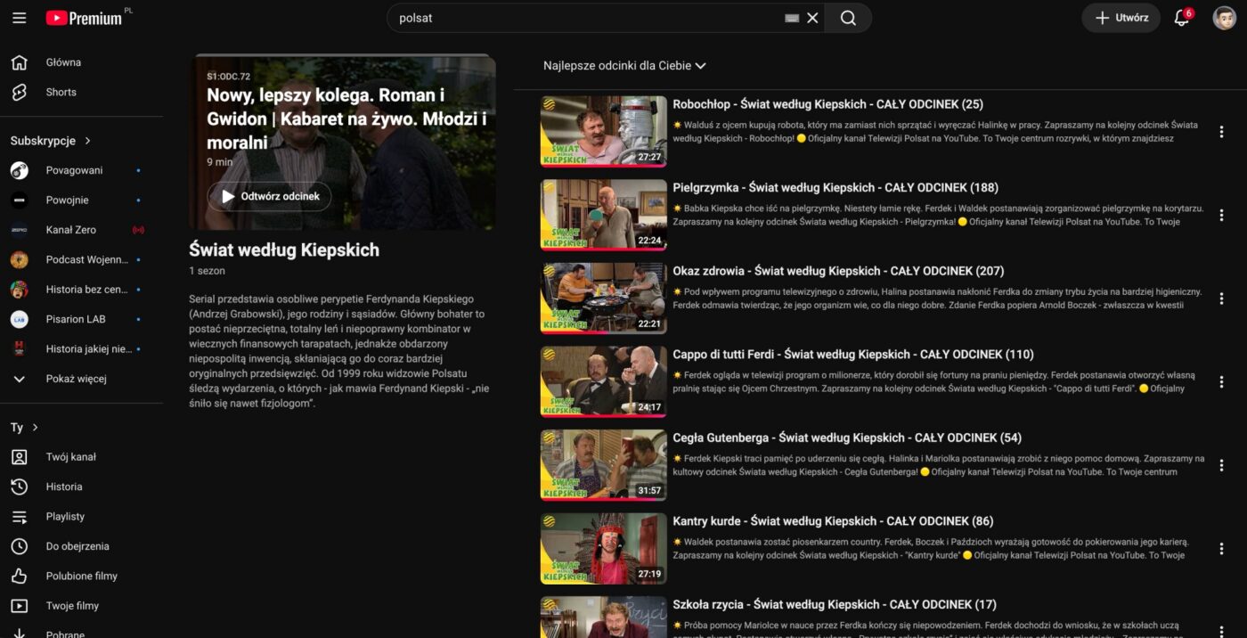 Kanał Polsatu na YouTube